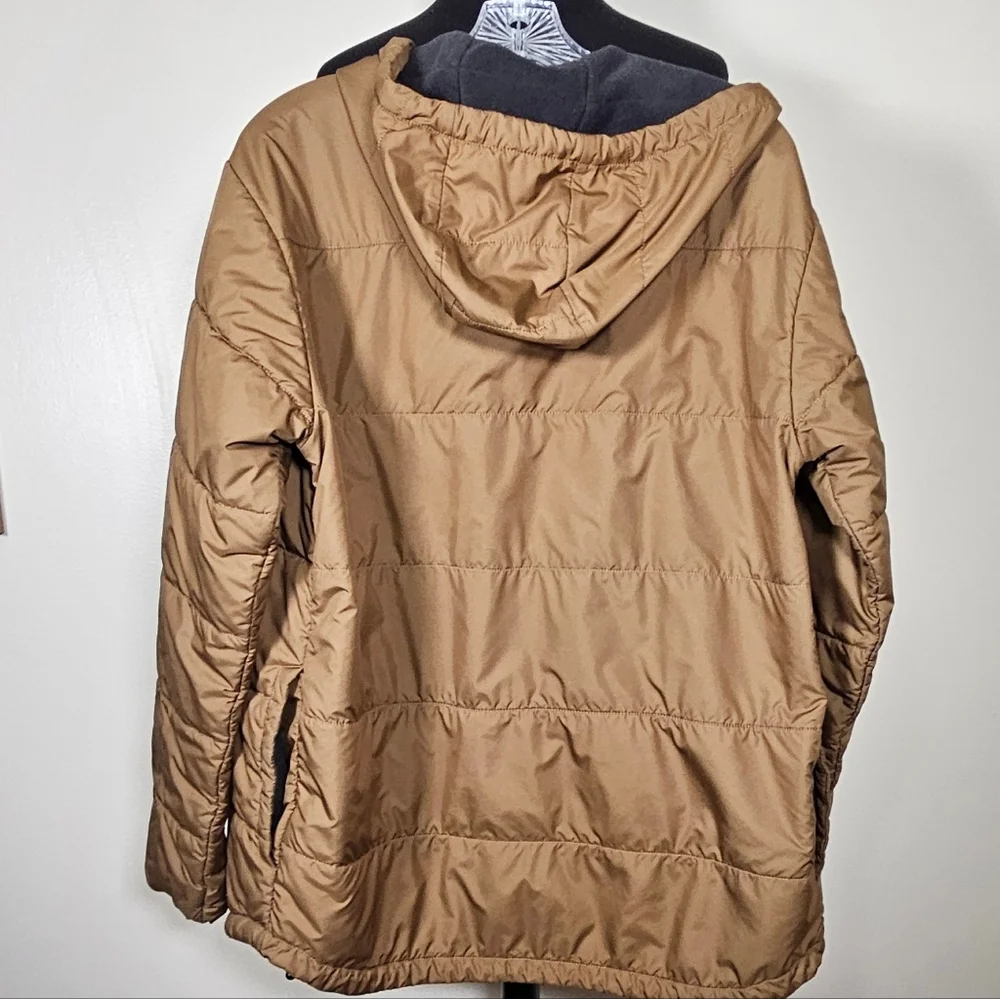 Men's North Face Quilted Snap Front Insulated Jacket Fleece Lined Hooded M